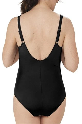 Faro One Piece Black/White Post Mastectomy Swimsuit